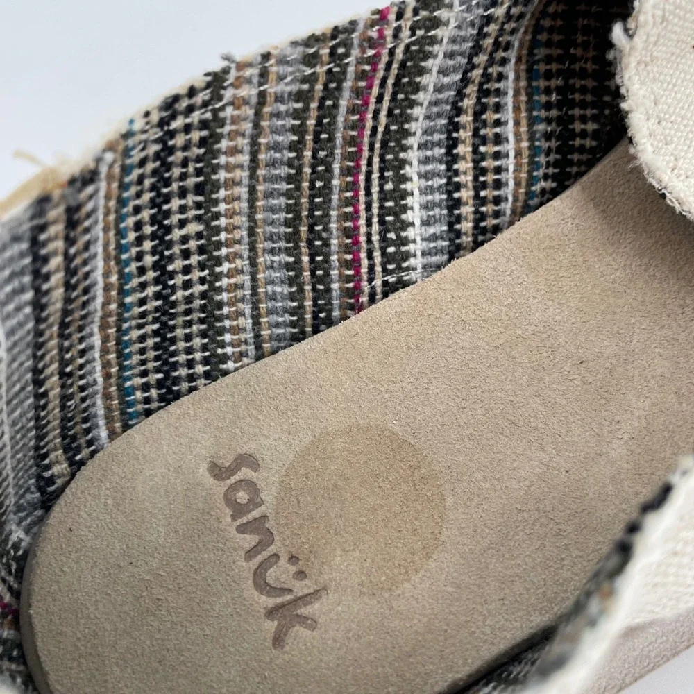 Sanuk Donna ST Natural Womens 8 Hemp Canvas Blanket Slip On‎ Loafer Shoes New
